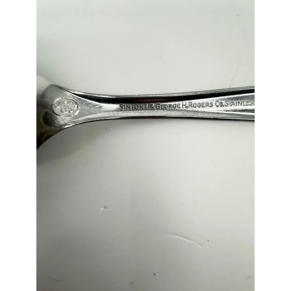 Vintage Floral Teaspoons Simeon L George H Rogers Stainless Lot 9 Replacement